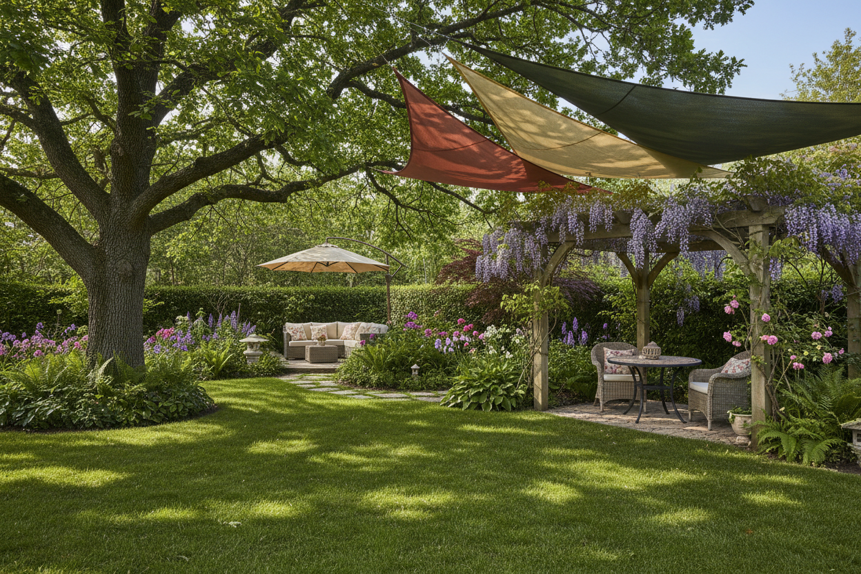 crear sombra en el jardín