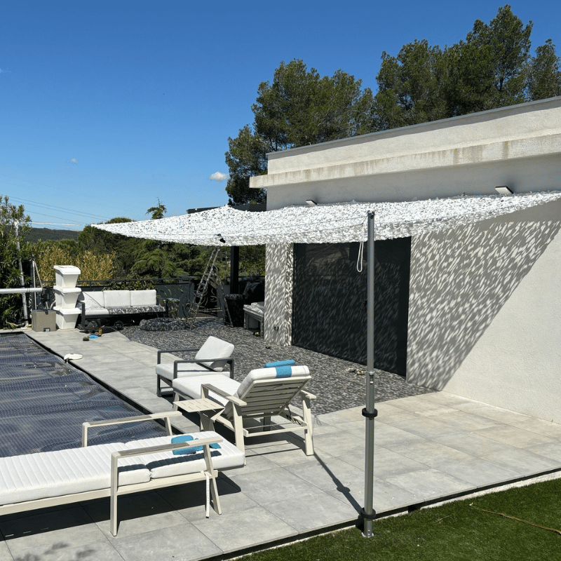 Mástil telescópico de aluminio para red de camuflaje