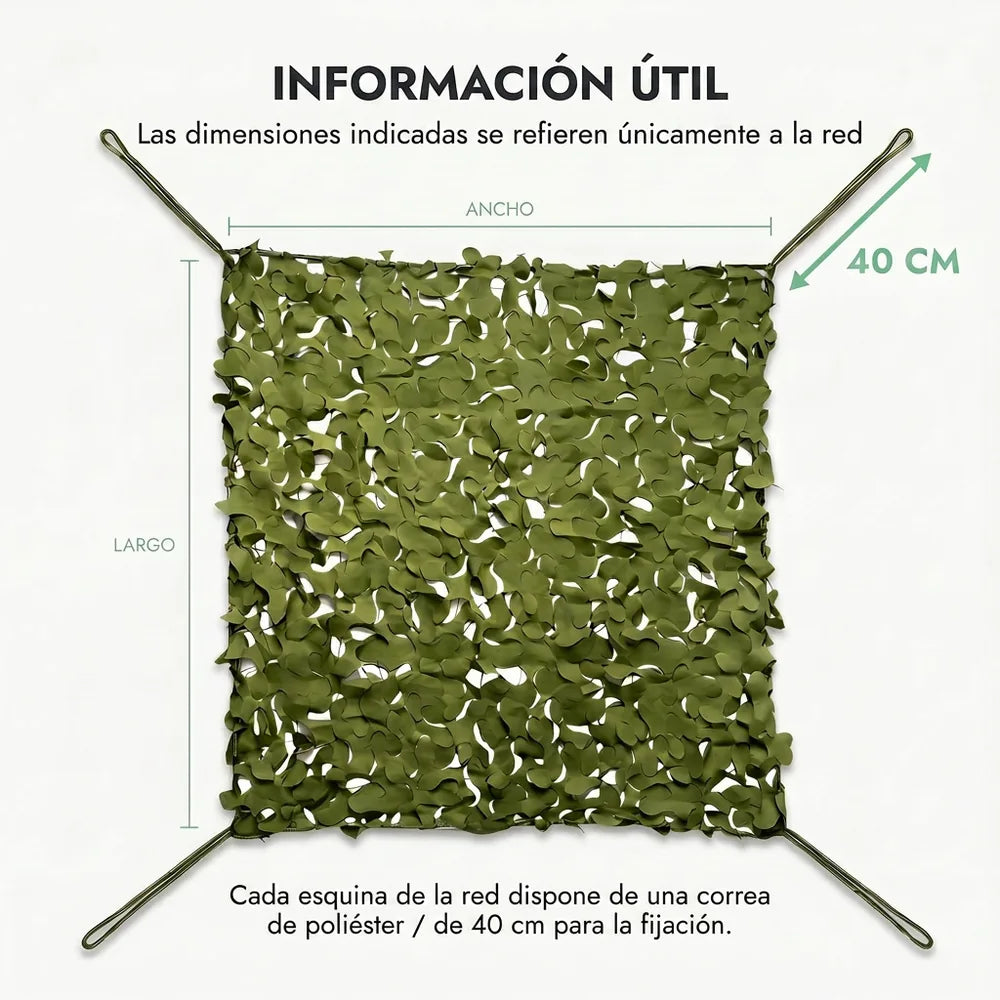 Rede de camuflagem triangular verde