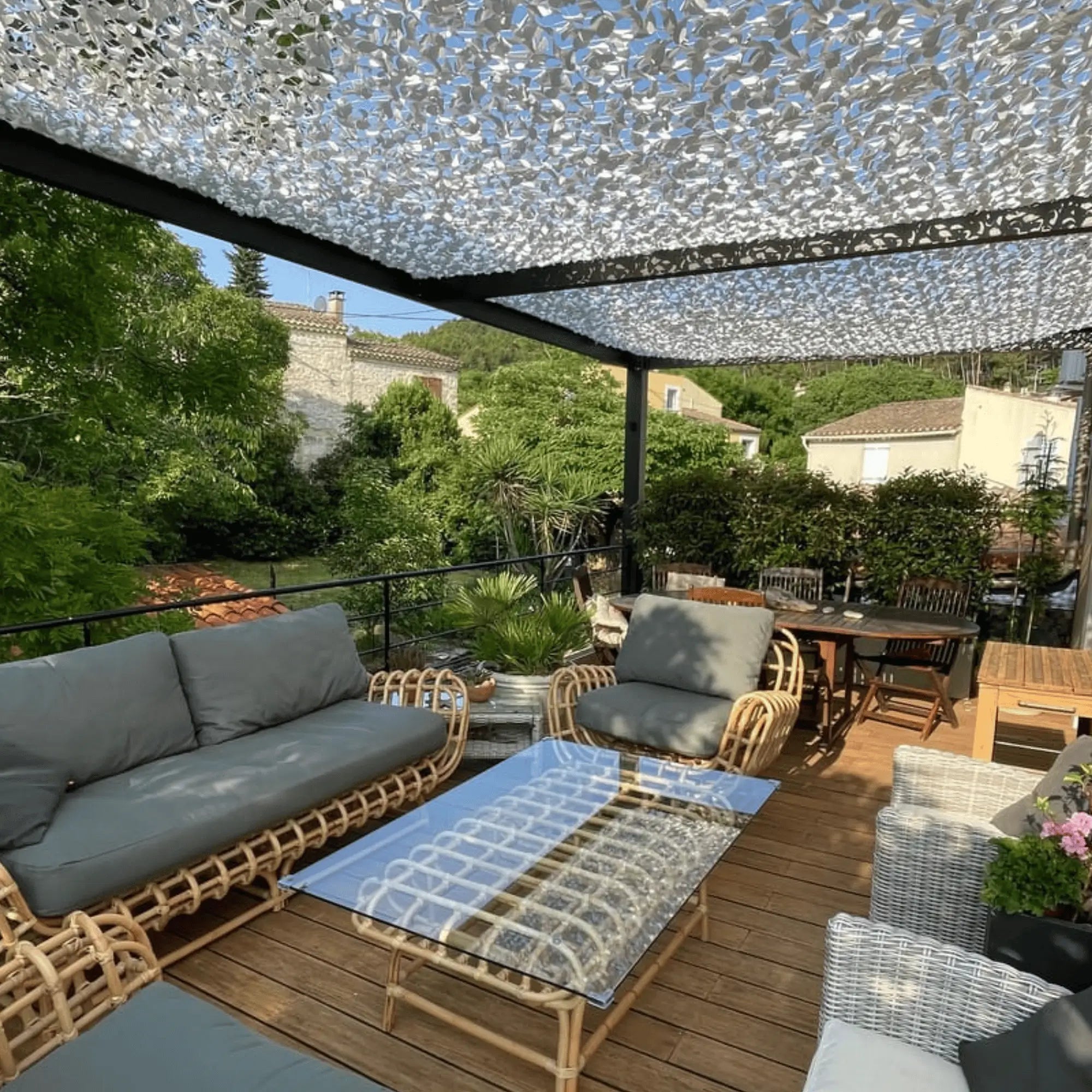 Red de camuflaje reforzada blanca