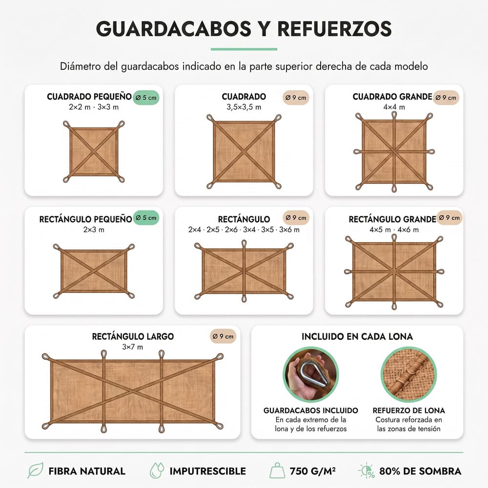 Toldo de fibra de coco