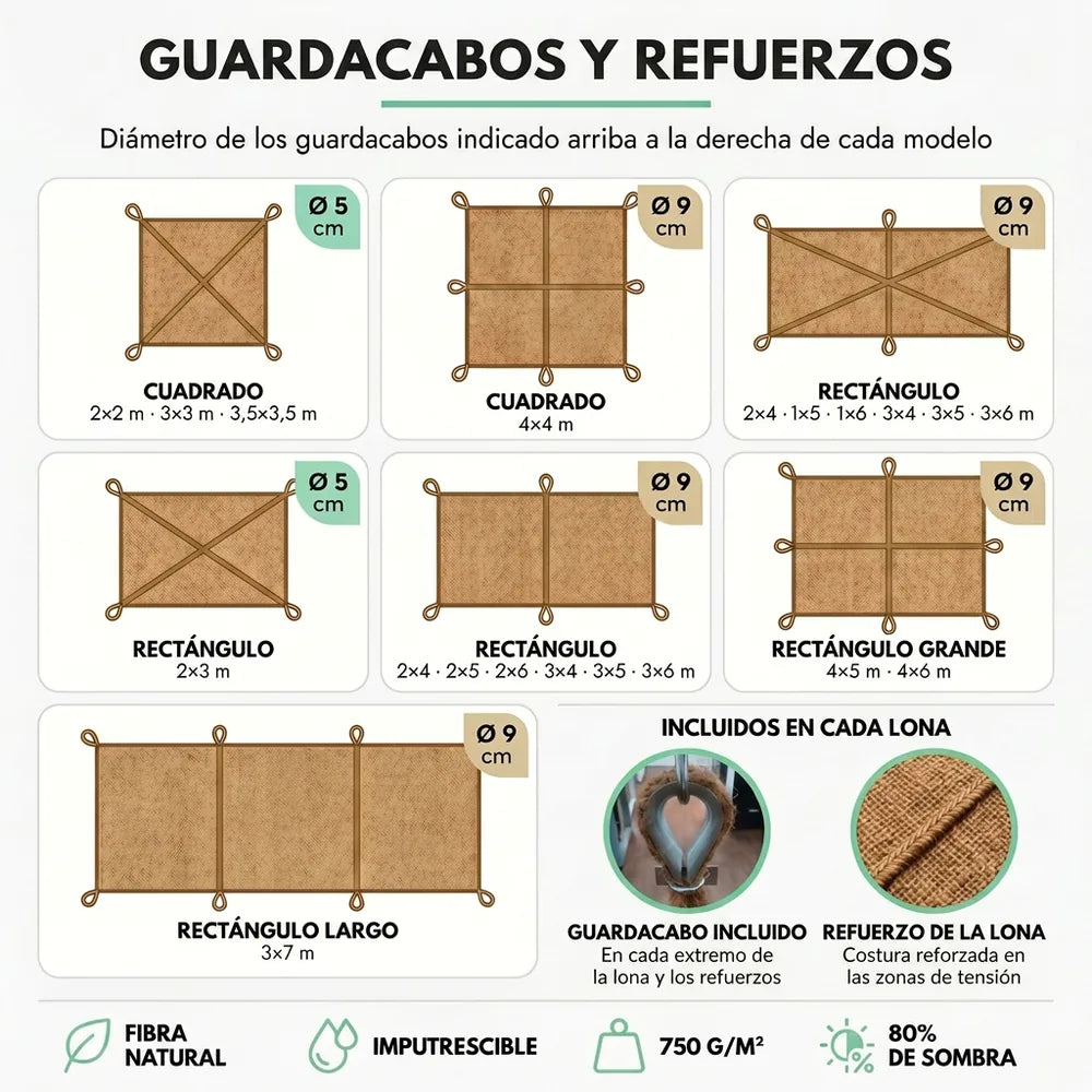 Toldo de fibra de coco