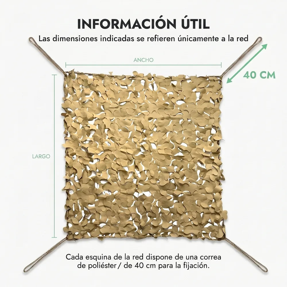 Rede de camuflagem reforçada bege