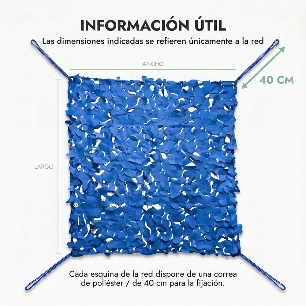 Rede de camuflagem reforçada azul